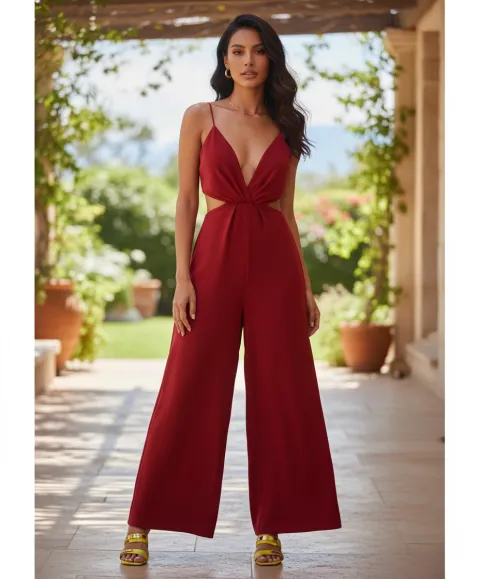 Dark Yellow Shoes + Red Jumsuit