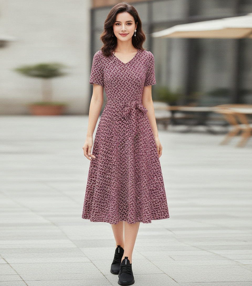 Pink Dress + Black Sneakers