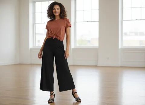 Black Pants + Orange Shirt + Black Shoes