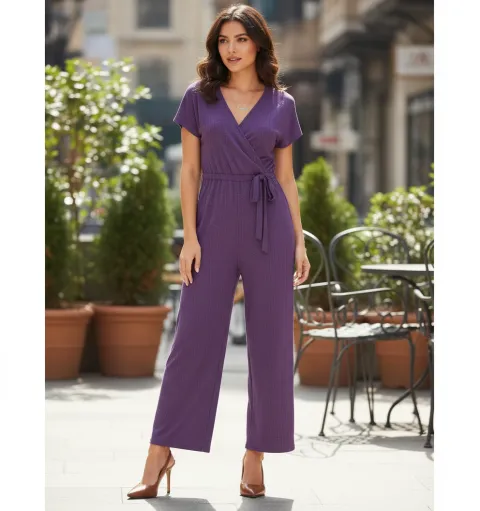 Light Orange Shoes + Purple Jumsuit